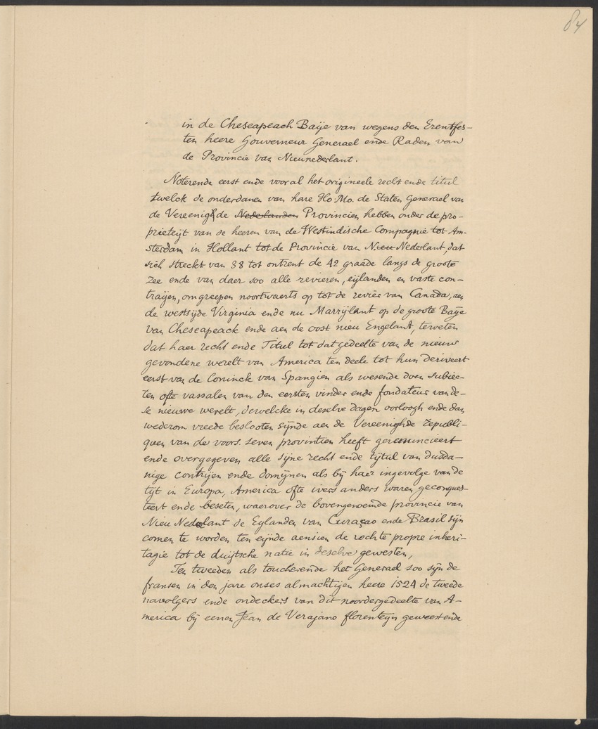Vertoog van de Bewindhebbers der West-Indische Compagnie aan de Staten Generaal betreffende de gedragingen der Engelsen in Nieuw-Nederland - 