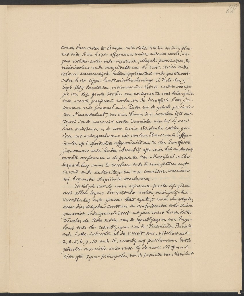 Vertoog van de Bewindhebbers der West-Indische Compagnie aan de Staten Generaal betreffende de gedragingen der Engelsen in Nieuw-Nederland - 