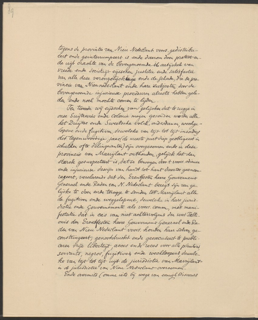Vertoog van de Bewindhebbers der West-Indische Compagnie aan de Staten Generaal betreffende de gedragingen der Engelsen in Nieuw-Nederland - 