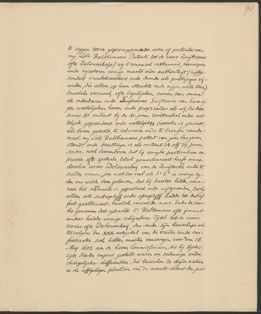 Vertoog van de Bewindhebbers der West-Indische Compagnie aan de Staten Generaal betreffende de gedragingen der Engelsen in Nieuw-Nederland - 