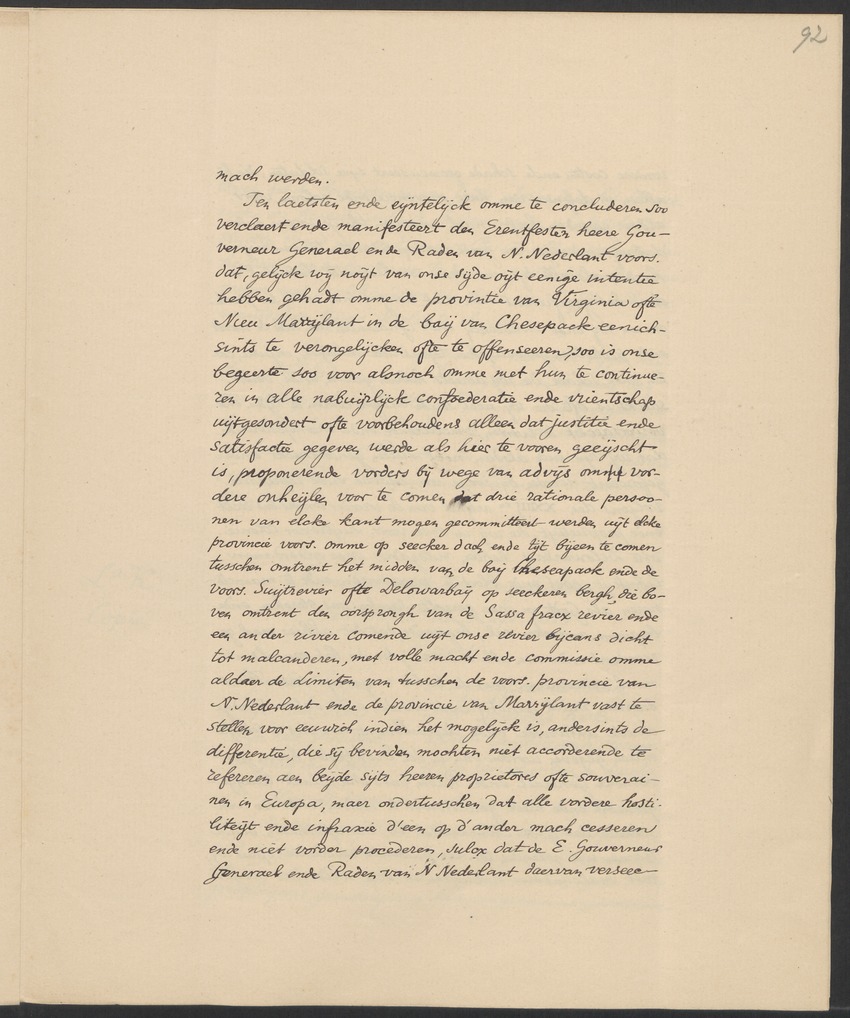 Vertoog van de Bewindhebbers der West-Indische Compagnie aan de Staten Generaal betreffende de gedragingen der Engelsen in Nieuw-Nederland - 