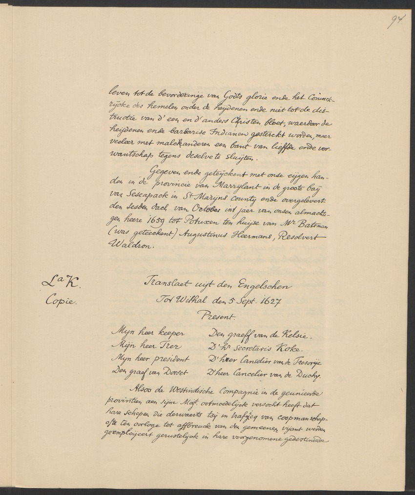 Vertoog van de Bewindhebbers der West-Indische Compagnie aan de Staten Generaal betreffende de gedragingen der Engelsen in Nieuw-Nederland - 