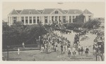 Het gouvernementshuis te Willemstad tijdens de inauguratie van gouverneur mr Th.I.A. Nuyens