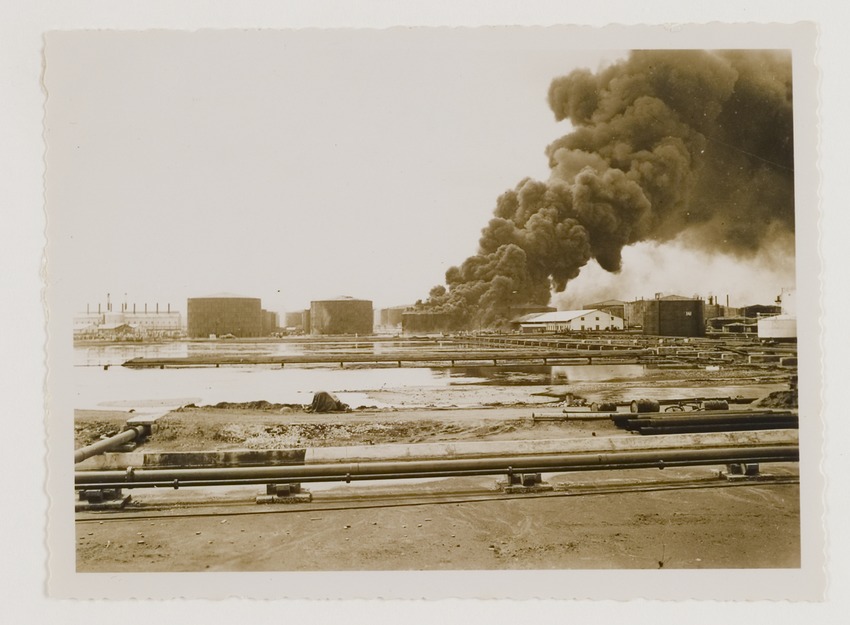 Brand in de opslagtanks aan het Schottegat van de Curaçaosche Petroleum Industrie Maatschappij