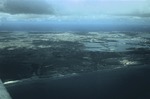 Gezicht op Curaçao vanuit de lucht