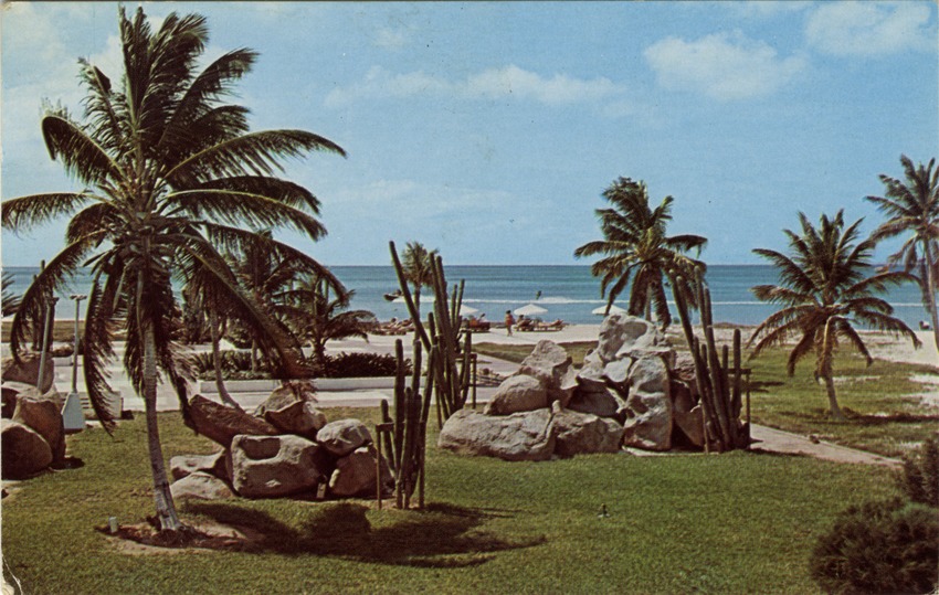 Tuin nabij het Aruba Caribbean Hotel Casino te Oranjestad op Aruba.