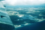Gezicht op Curaçao vanuit de lucht