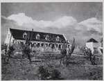 Landhuis Brievengat op Curaçao voor de restauratie van 1955 met rechts een hoektoren
