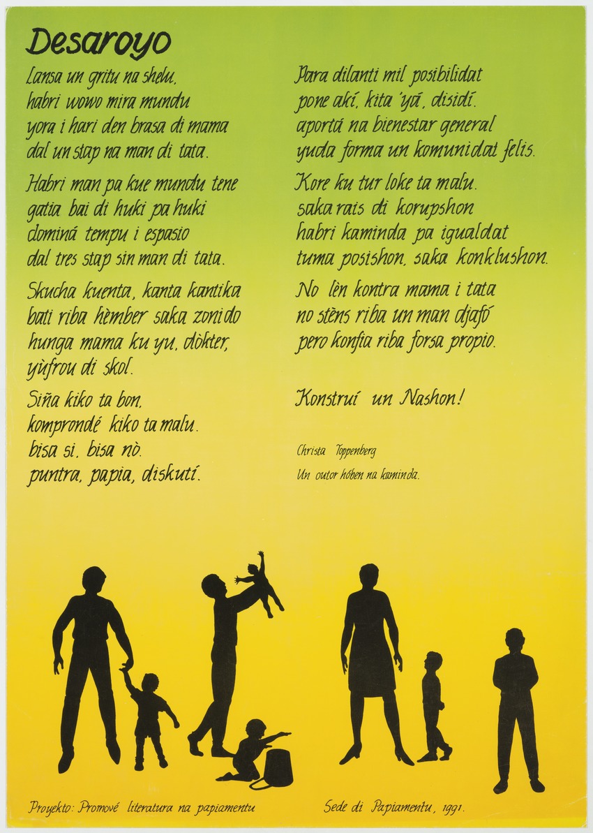 Affiche van 'Proyekto: promové literatura na Papiamentu'