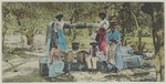 Waterdragers bij een buitenput op Curaçao