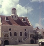 De protestantse Fortkerk uit 1769 in fort Amsterdam te Willemstad