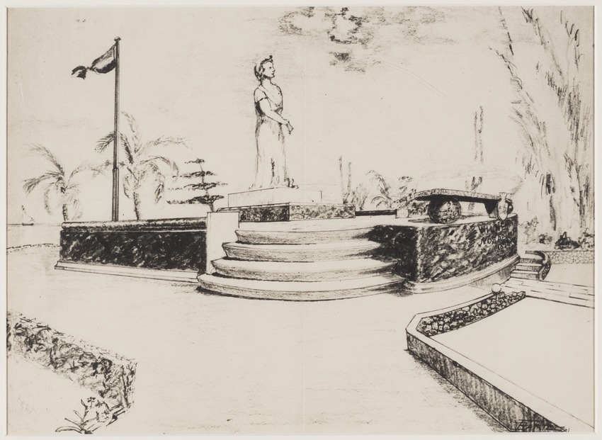 Ontwerp voor het Wilhelmina-monument op Aruba
