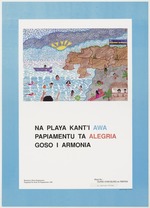Affiche 'Na playa kant'i awa Papiamentu ta alegria goso i armonia'