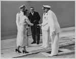 Bezoek van koningin Juliana en prins Bernhard (links) aan Curaçao, 18-21 oktober 1955