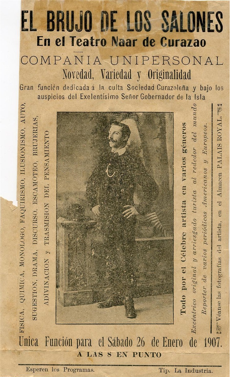 El Brujo de los salones en el teatro Naar de Curazao