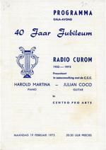 Programma 40 jaar jubileum Radio Curom 1933-1973