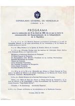 Programa para la celebración ... conmemoración del Sesquicentenario de la independencia de la República