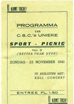 Programma van C.S.C.'s unieke sport-picnic