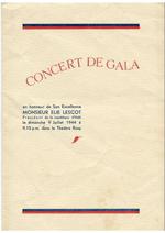 Concert de gala en honneur de Son Excellence Monsieur Elie Lescot, président de la republique d' Haiti