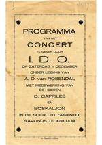 Programma van het concert te geven door I.D.O.
