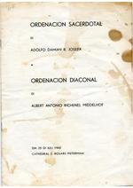 Ordenacion sacerdotal di Adolfo Damian R. Josefa ; ordenacion diaconal di Albert Antonio Richenel Middelhof