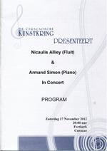 De Curaçaosche Kunstkring, presenteert, Nicaulis Alliey (Fluit), &, Armand Siman (Piano), In Concert