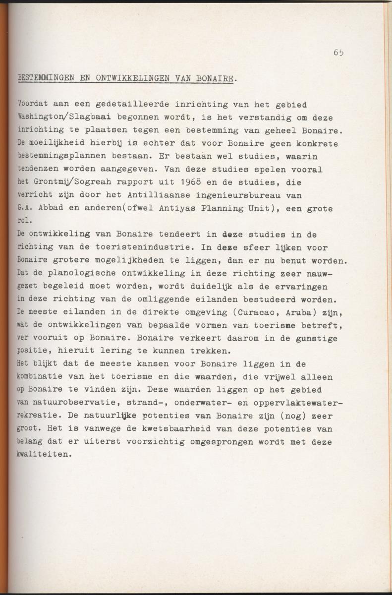 Inrichtingsplan voor het nationaal park Washington/Slagbaai - New Page