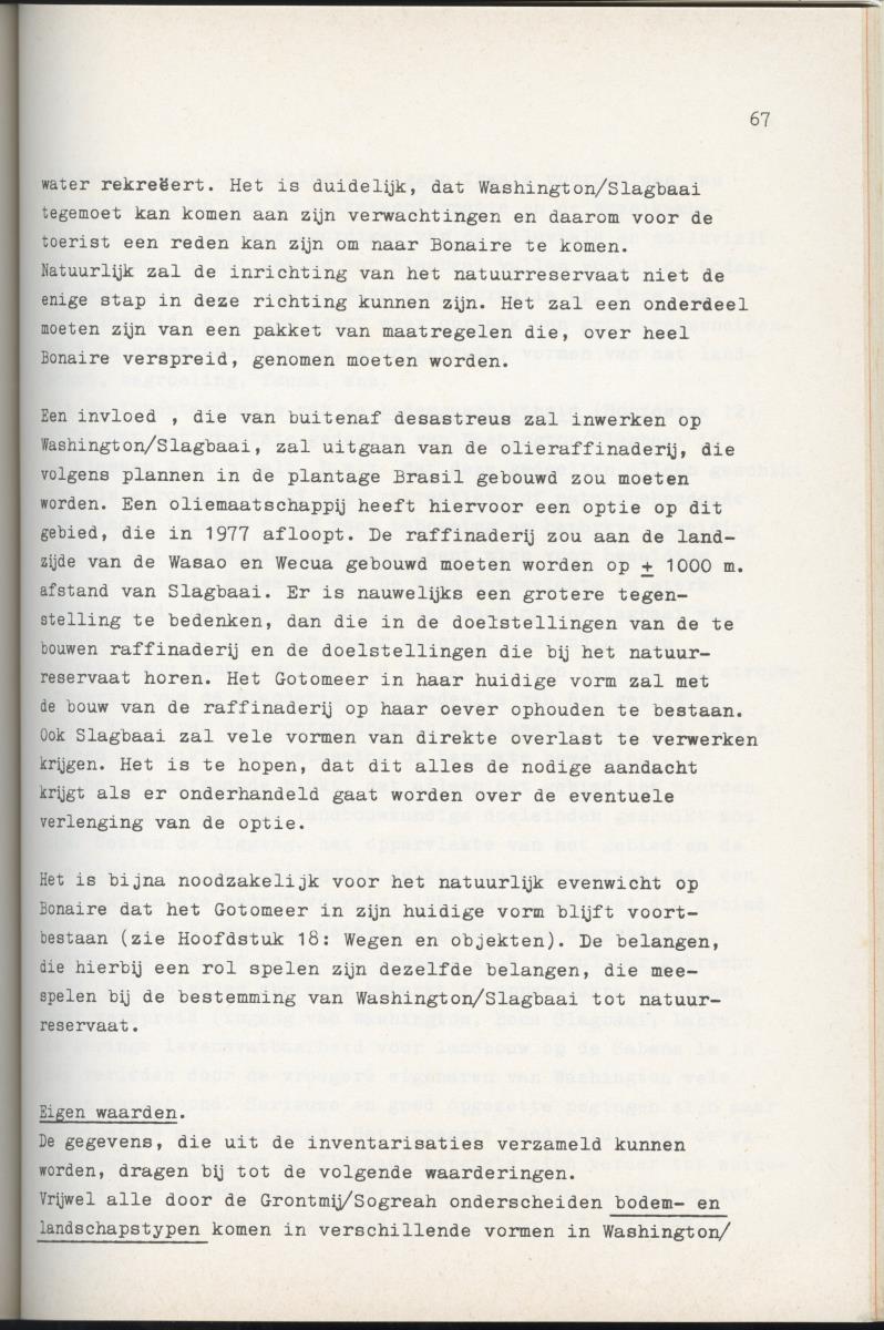 Inrichtingsplan voor het nationaal park Washington/Slagbaai - New Page