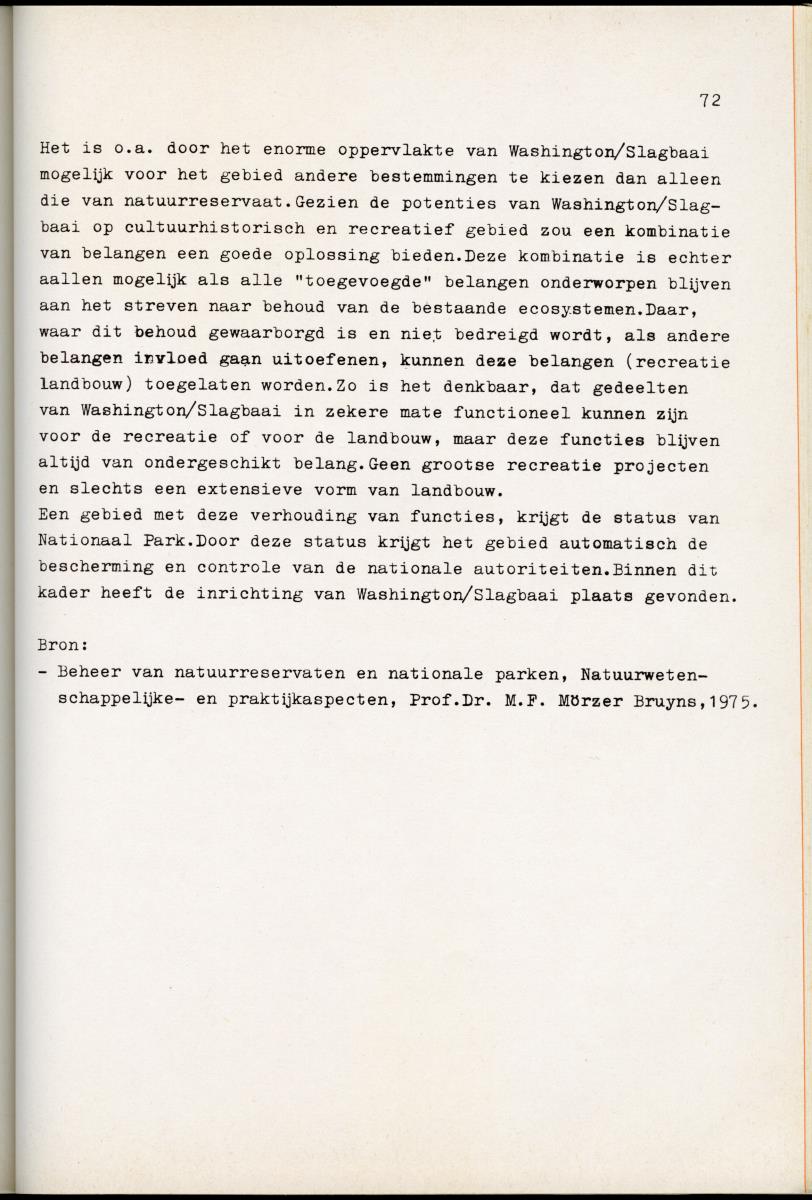 Inrichtingsplan voor het nationaal park Washington/Slagbaai - New Page