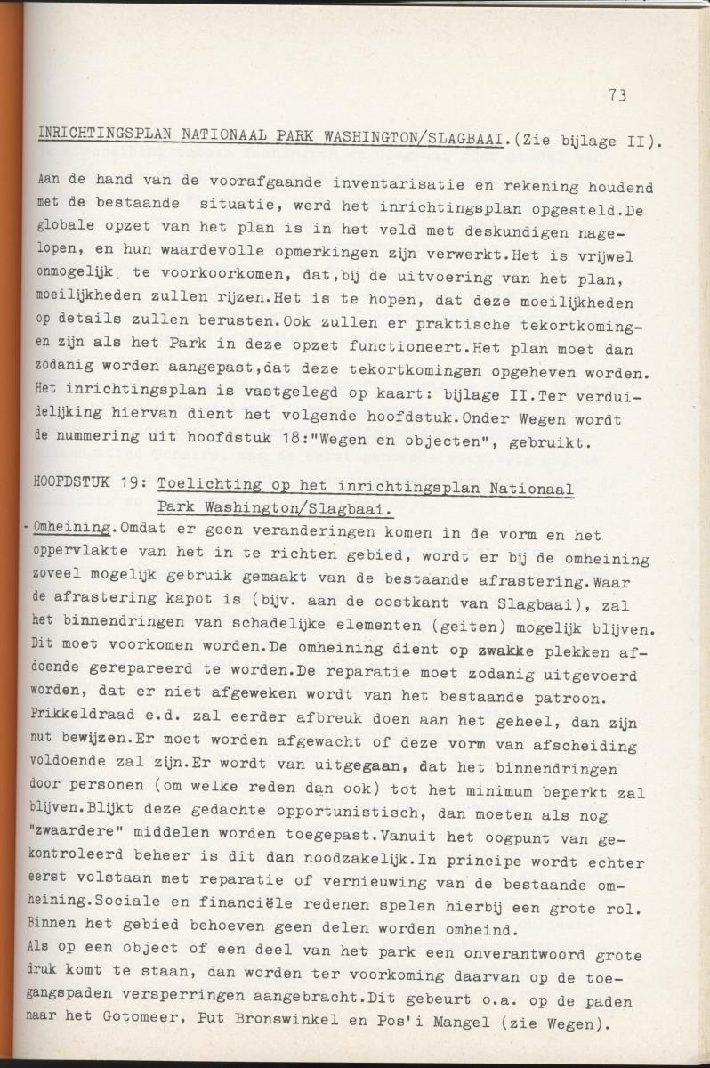 Inrichtingsplan voor het nationaal park Washington/Slagbaai - New Page