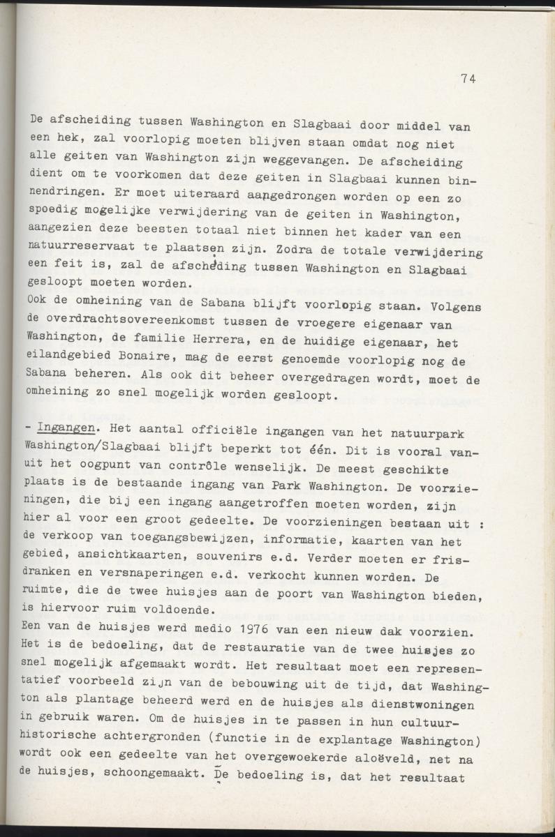 Inrichtingsplan voor het nationaal park Washington/Slagbaai - New Page