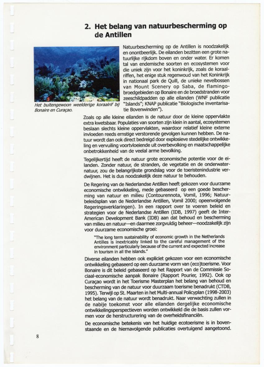 Begroting en financieringsplan - voor de beheerskosten van belangrijke natuurgebieden van de Nederlandse Antillen - New Page