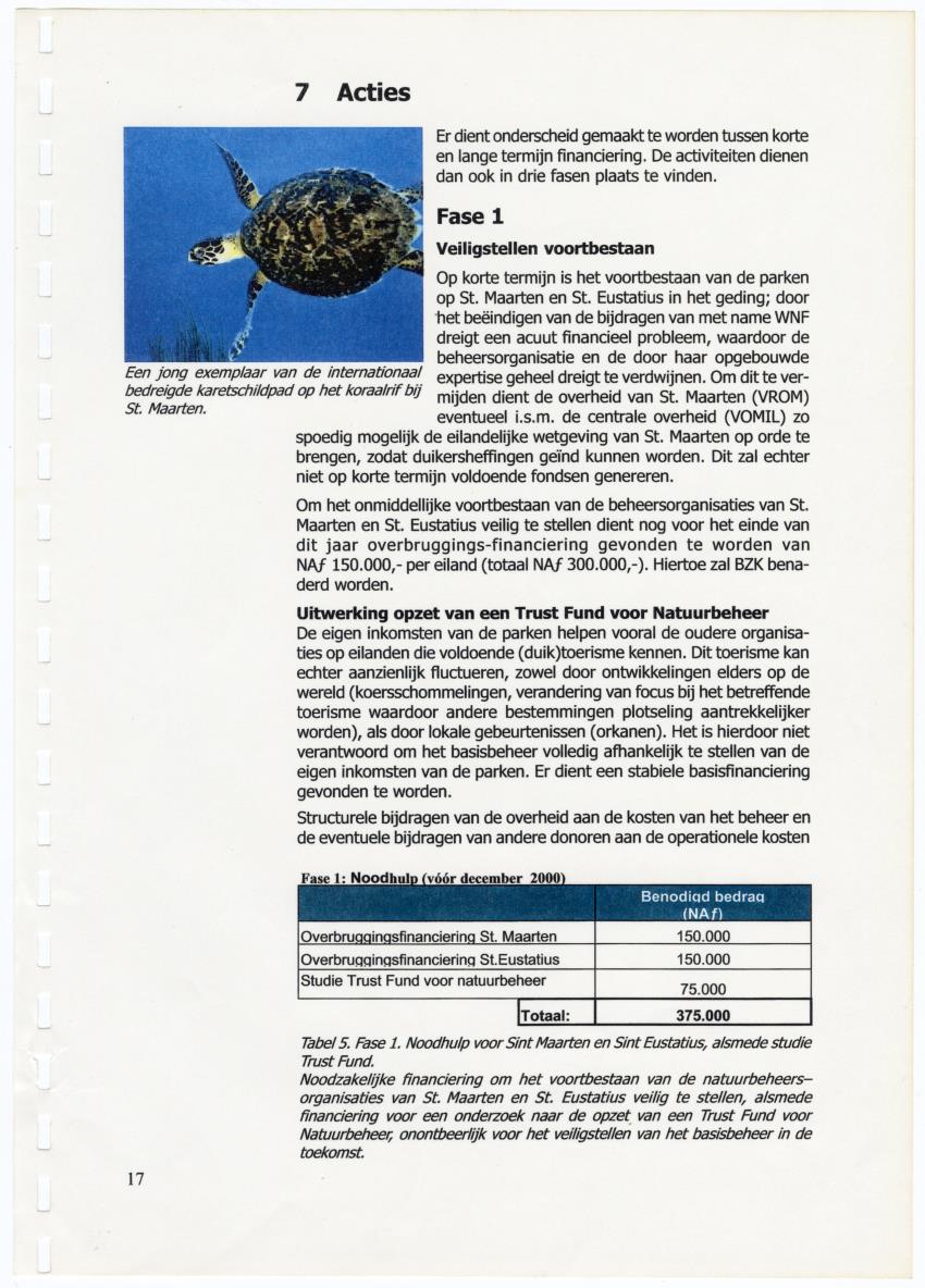 Begroting en financieringsplan - voor de beheerskosten van belangrijke natuurgebieden van de Nederlandse Antillen - New Page