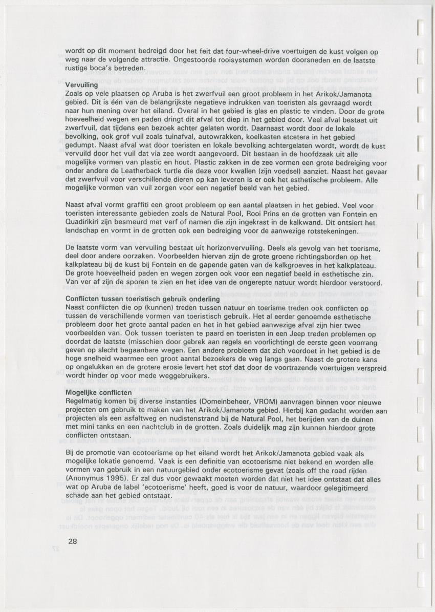 Het Arikok/Jamanota gebied - Natuurwaarden en toeristisch medegebruik - New Page