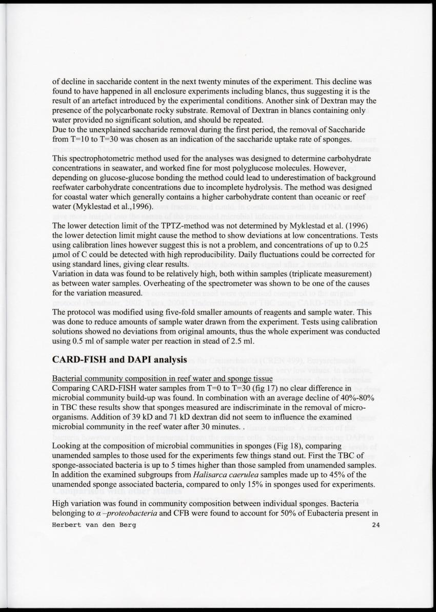 Examination of the removal of popysaccharides by encrusting sponges with an analysis of associated bacterial communities in the cryptic habitats on the coral reef - New Page