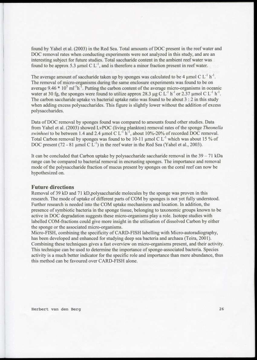 Examination of the removal of popysaccharides by encrusting sponges with an analysis of associated bacterial communities in the cryptic habitats on the coral reef - New Page