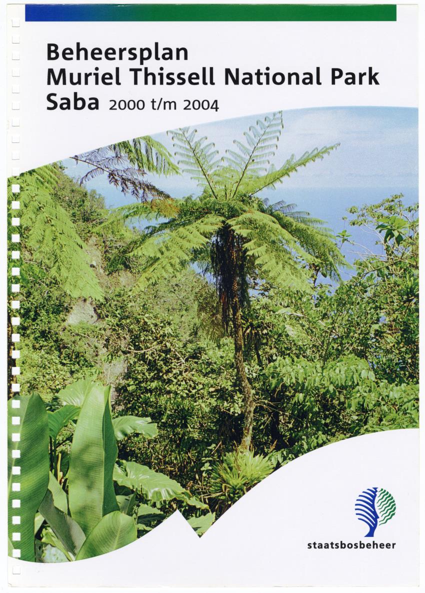 Beheersplan Muriel Thissel National Park Saba - 2000 t/m 2004 - New Page