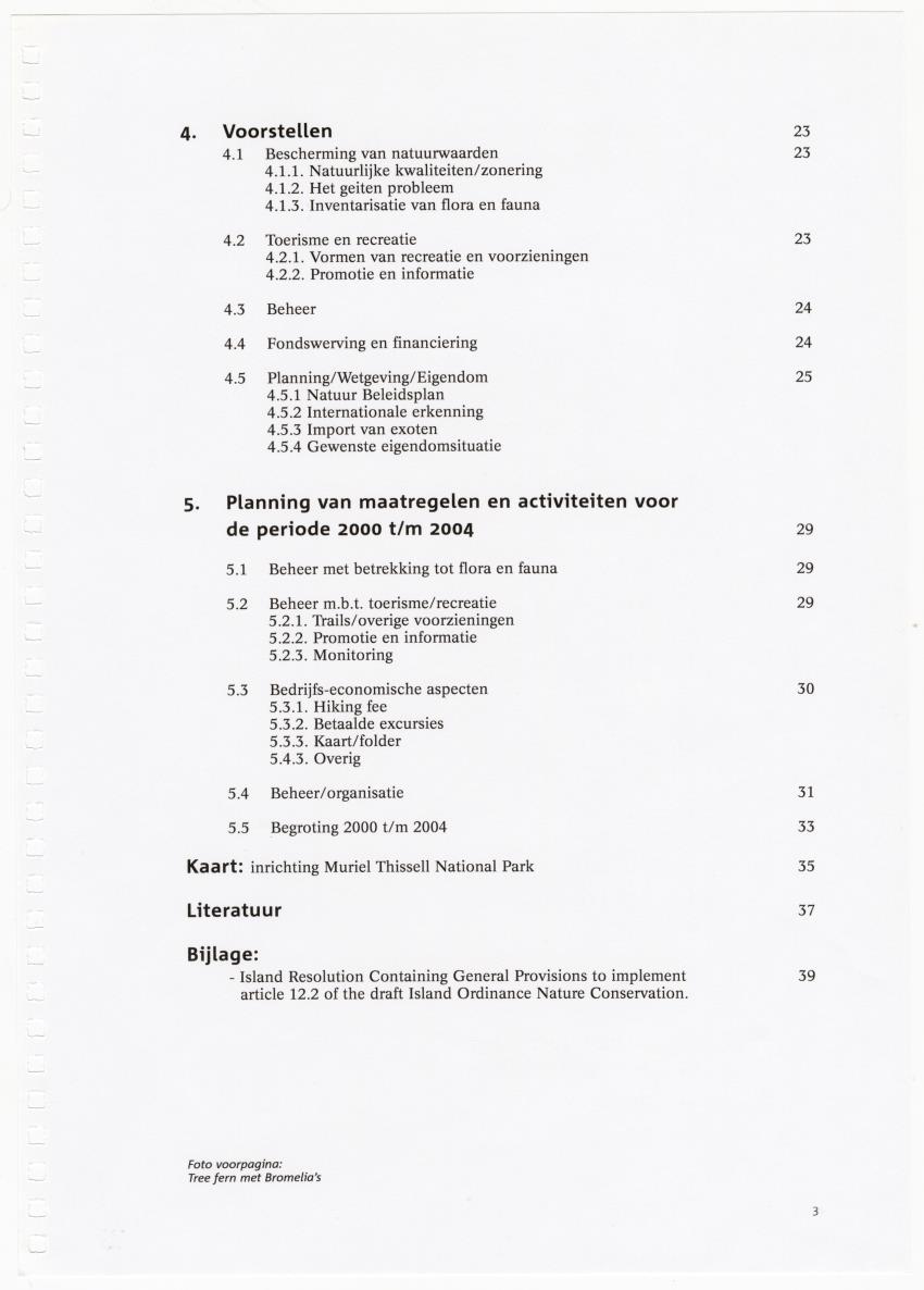 Beheersplan Muriel Thissel National Park Saba - 2000 t/m 2004 - New Page