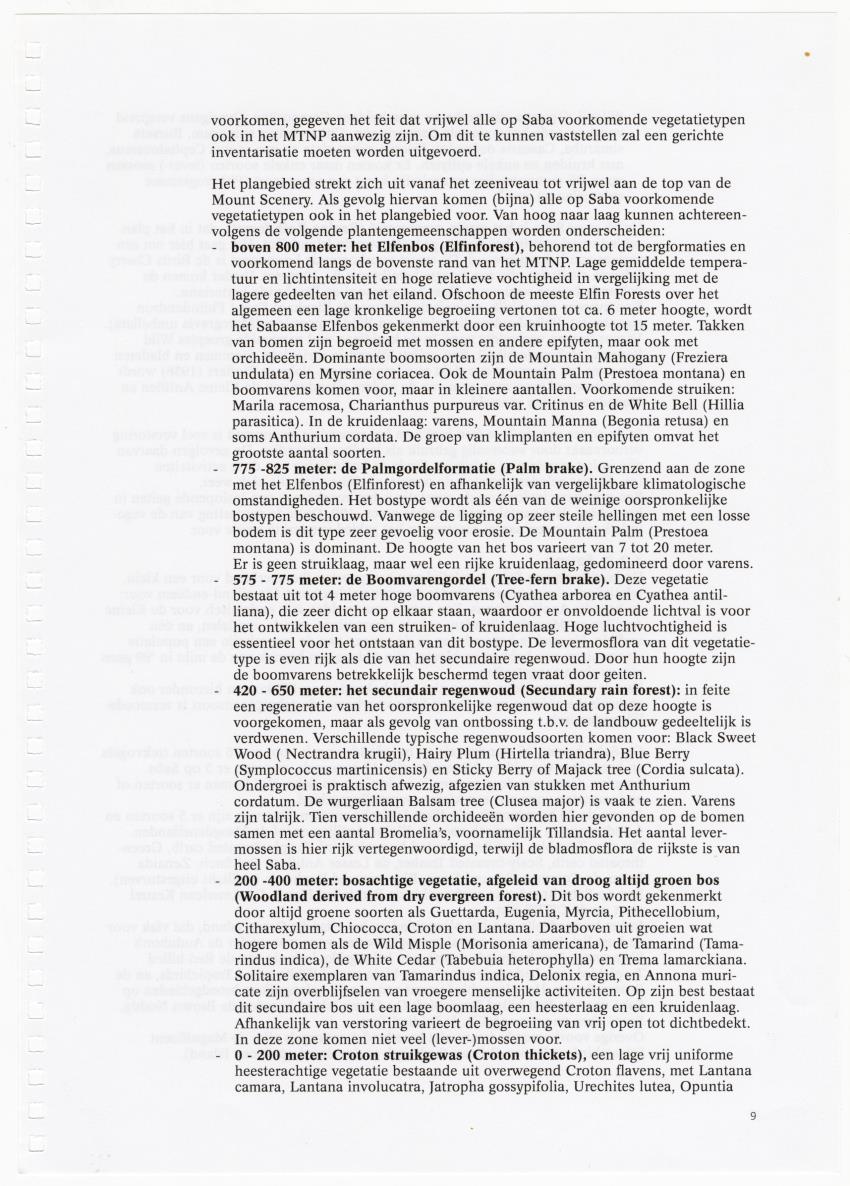 Beheersplan Muriel Thissel National Park Saba - 2000 t/m 2004 - New Page