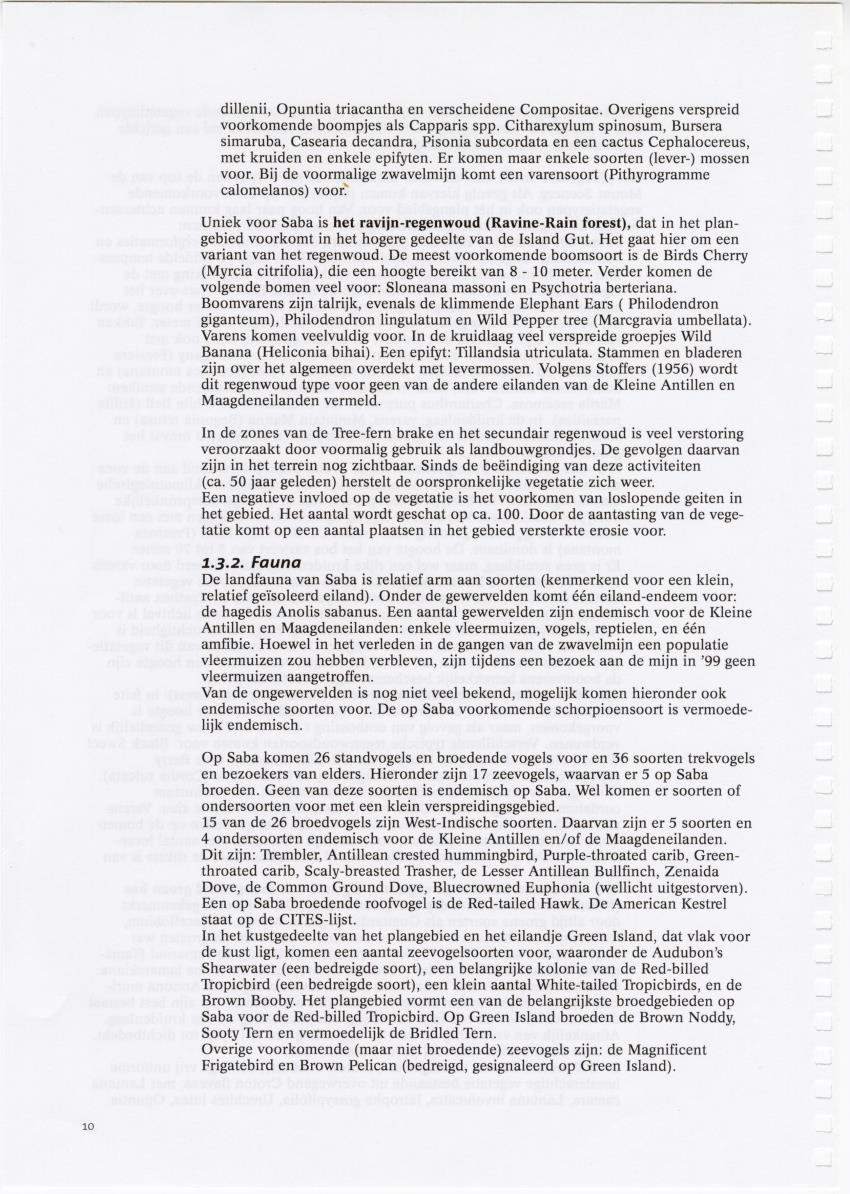 Beheersplan Muriel Thissel National Park Saba - 2000 t/m 2004 - New Page