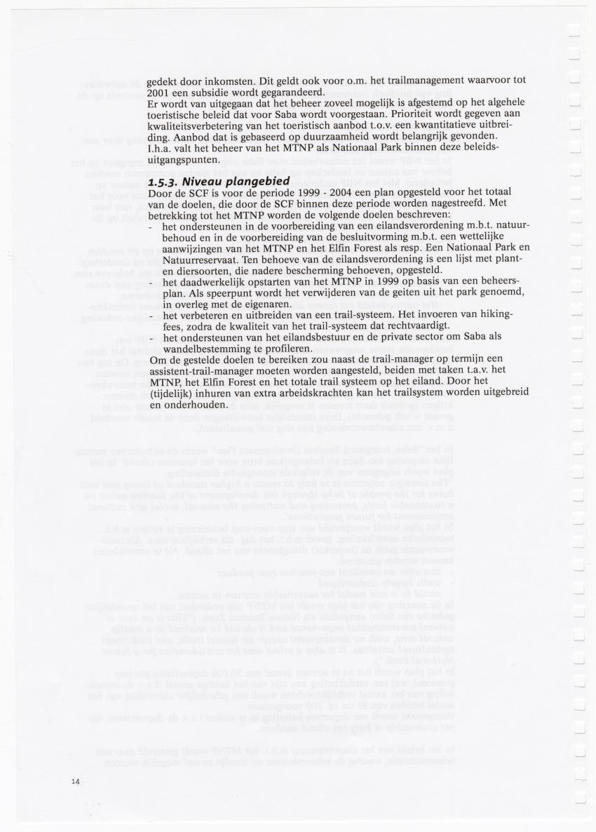 Beheersplan Muriel Thissel National Park Saba - 2000 t/m 2004 - New Page