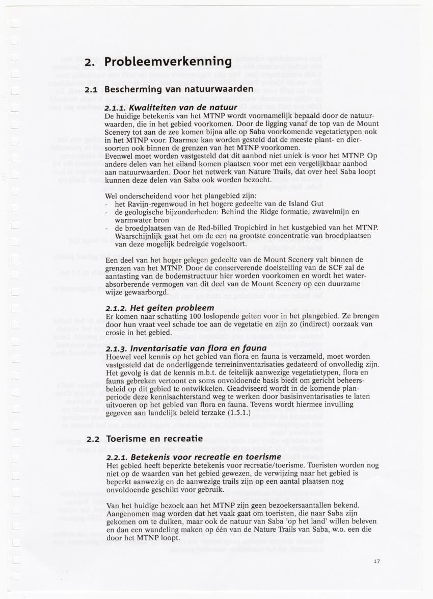 Beheersplan Muriel Thissel National Park Saba - 2000 t/m 2004 - New Page