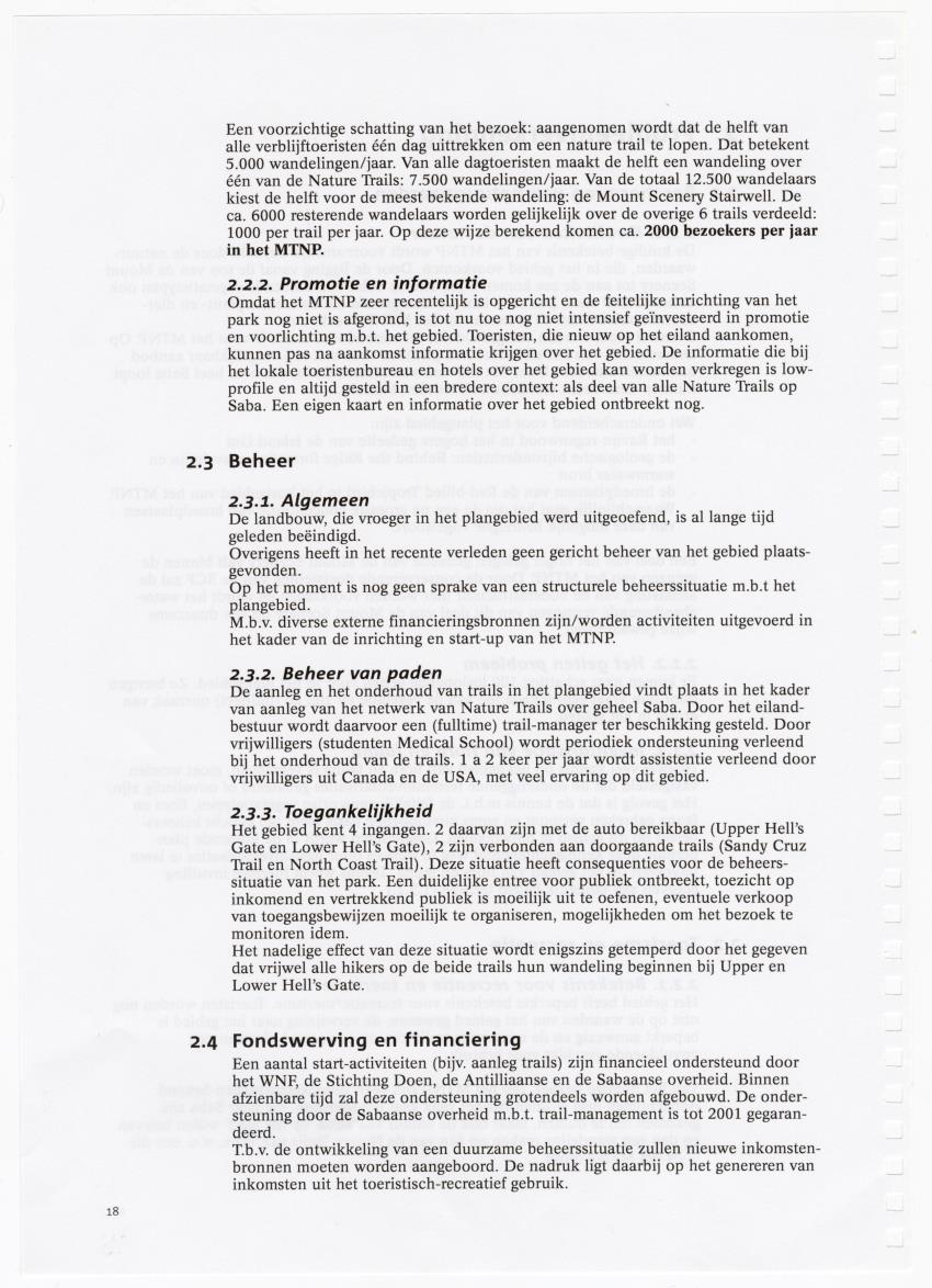 Beheersplan Muriel Thissel National Park Saba - 2000 t/m 2004 - New Page