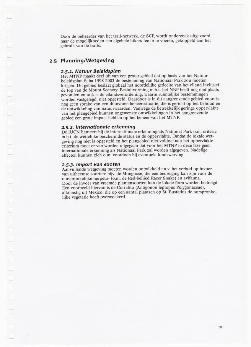 Beheersplan Muriel Thissel National Park Saba - 2000 t/m 2004 - New Page