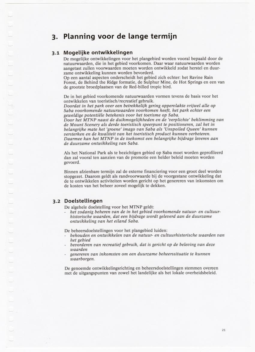 Beheersplan Muriel Thissel National Park Saba - 2000 t/m 2004 - New Page