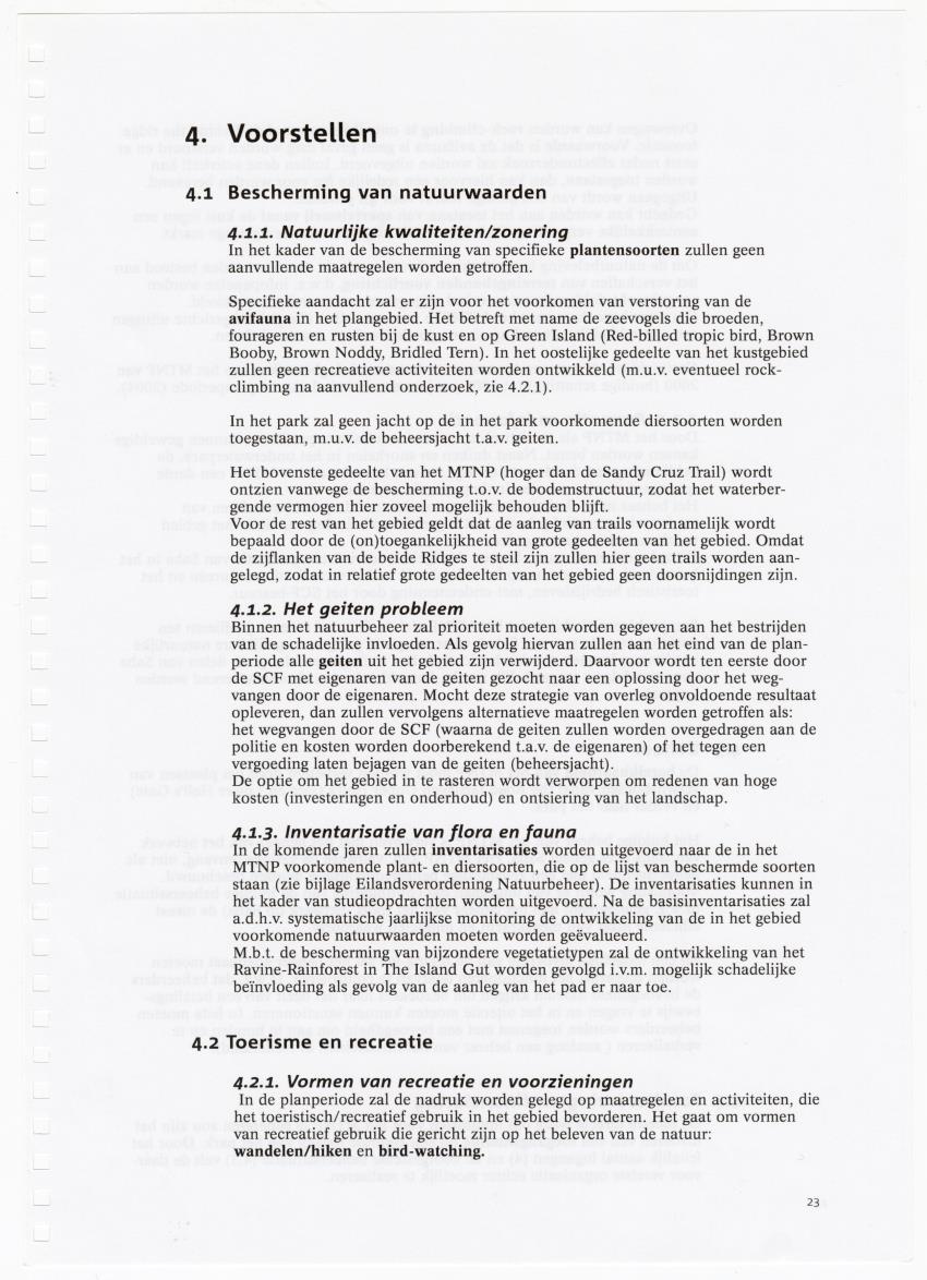 Beheersplan Muriel Thissel National Park Saba - 2000 t/m 2004 - New Page