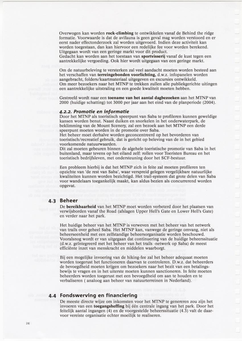Beheersplan Muriel Thissel National Park Saba - 2000 t/m 2004 - New Page