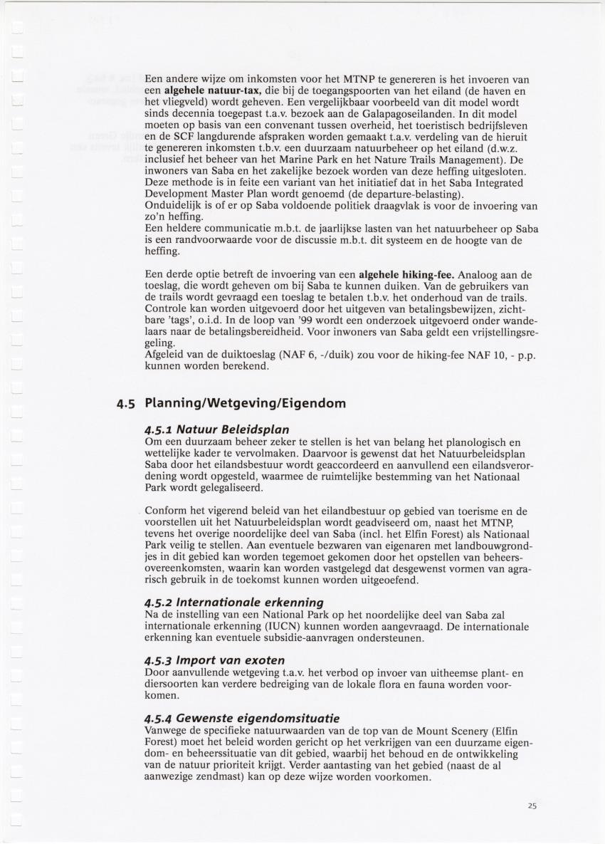 Beheersplan Muriel Thissel National Park Saba - 2000 t/m 2004 - New Page