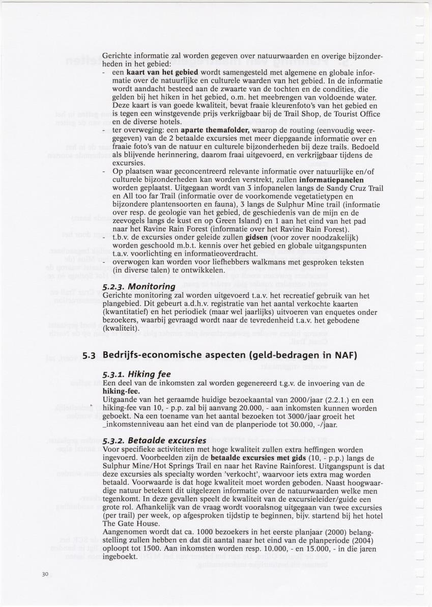 Beheersplan Muriel Thissel National Park Saba - 2000 t/m 2004 - New Page