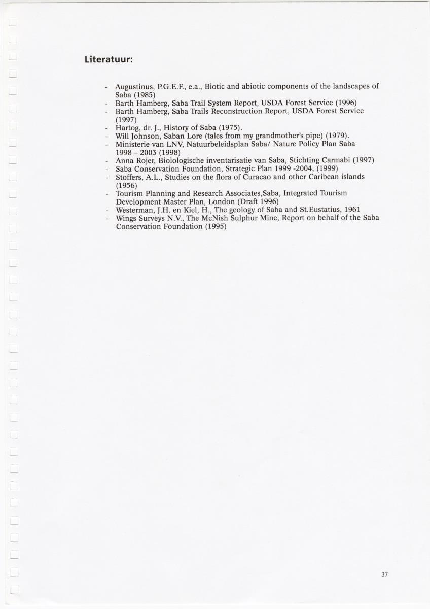 Beheersplan Muriel Thissel National Park Saba - 2000 t/m 2004 - New Page